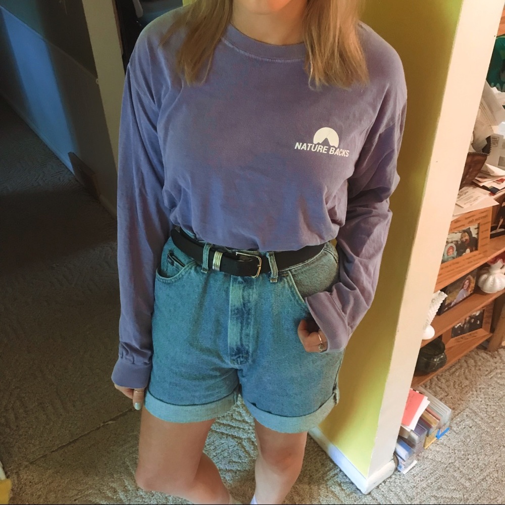 nature backs purple long sleeve tee
